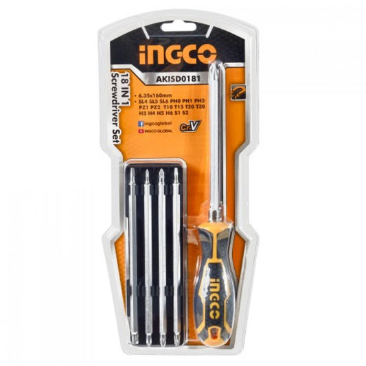 Screwdriver Set 18 IN 1 Soft Grip Ingco in Pakistan