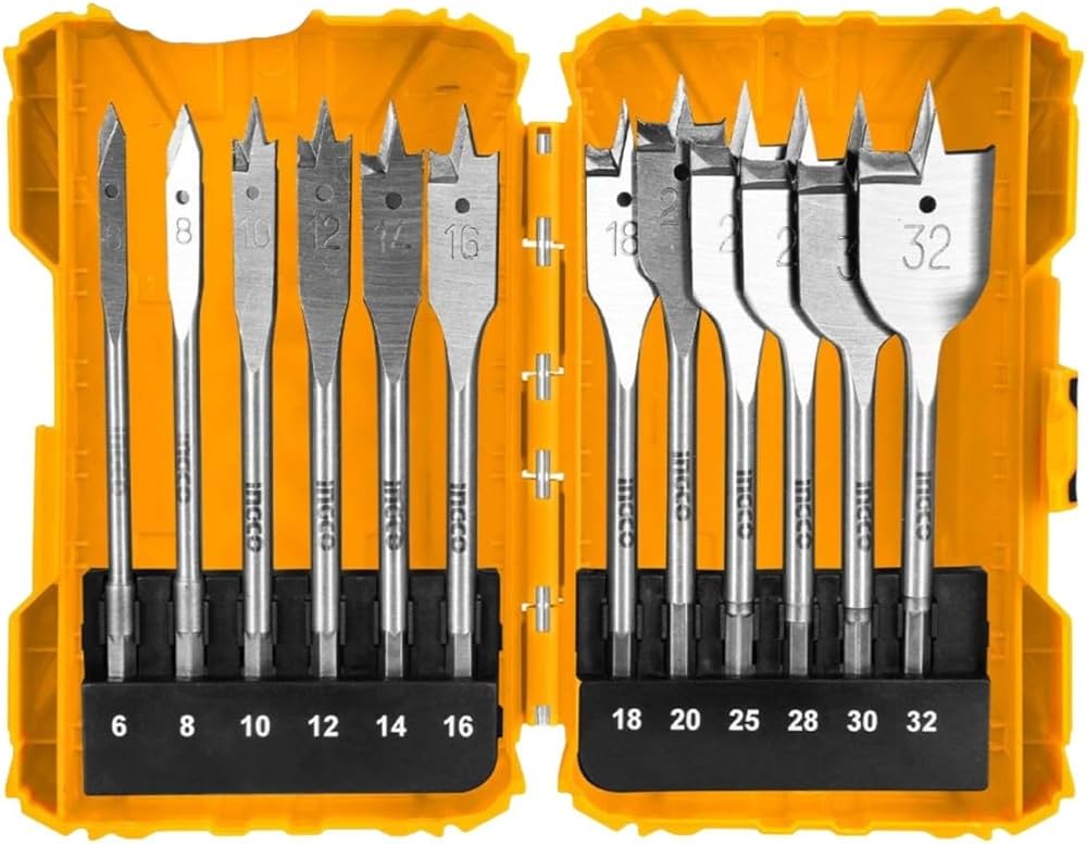 Flat Wood Drill bits set 12 Pcs Ingco in Pakistan