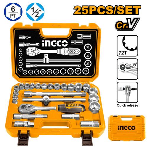 Socket Set 25 Pcs CRV Quick Release Ingco in Pakistan