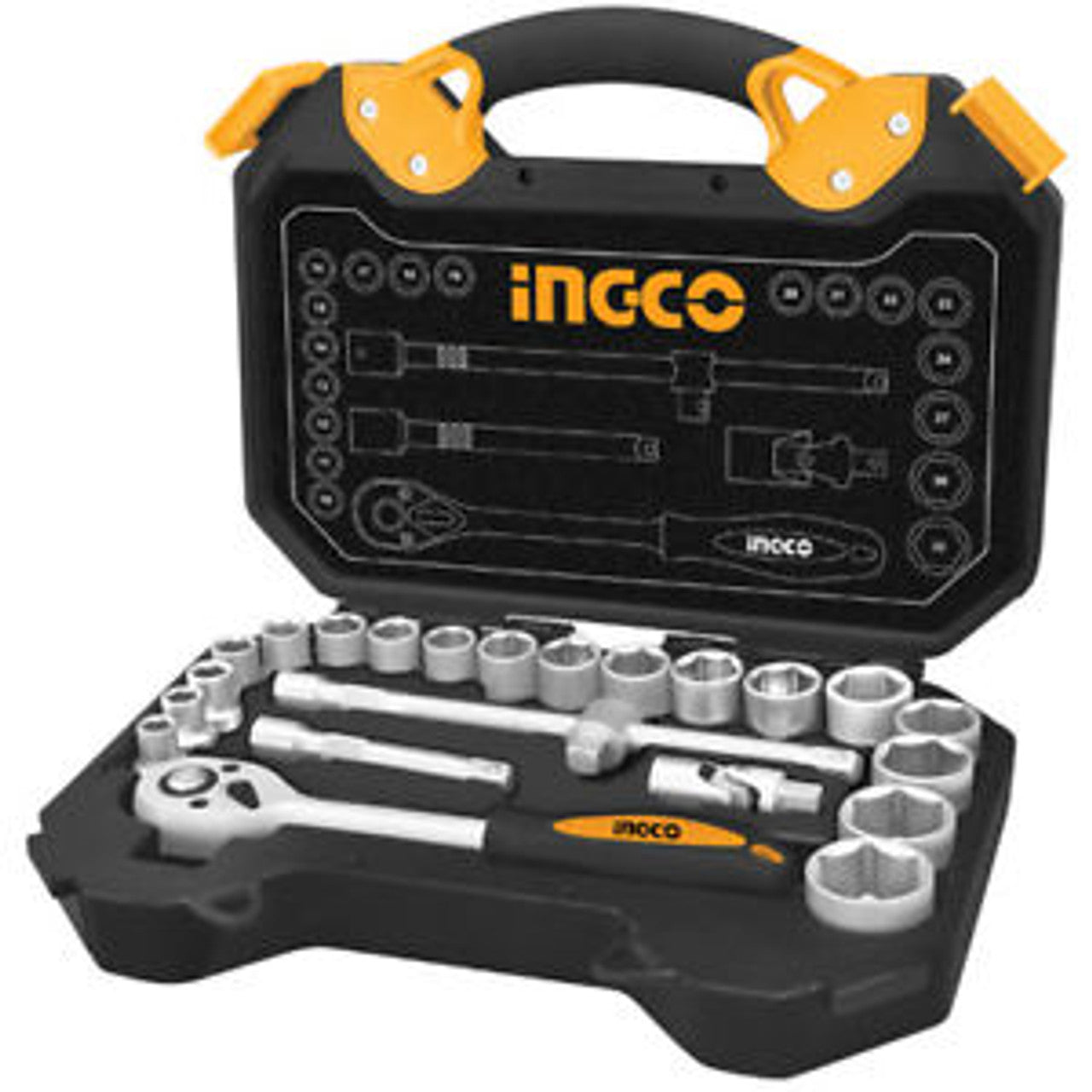 Socket Set 25 Pcs CRV Quick Release Ingco in Pakistan