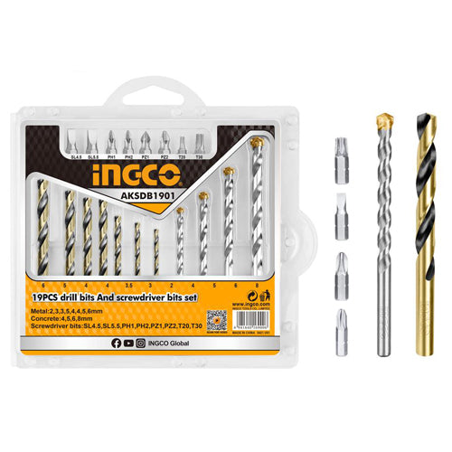 Drills Bit Screwdriver Set 19 pcs Ingco in Pakistan