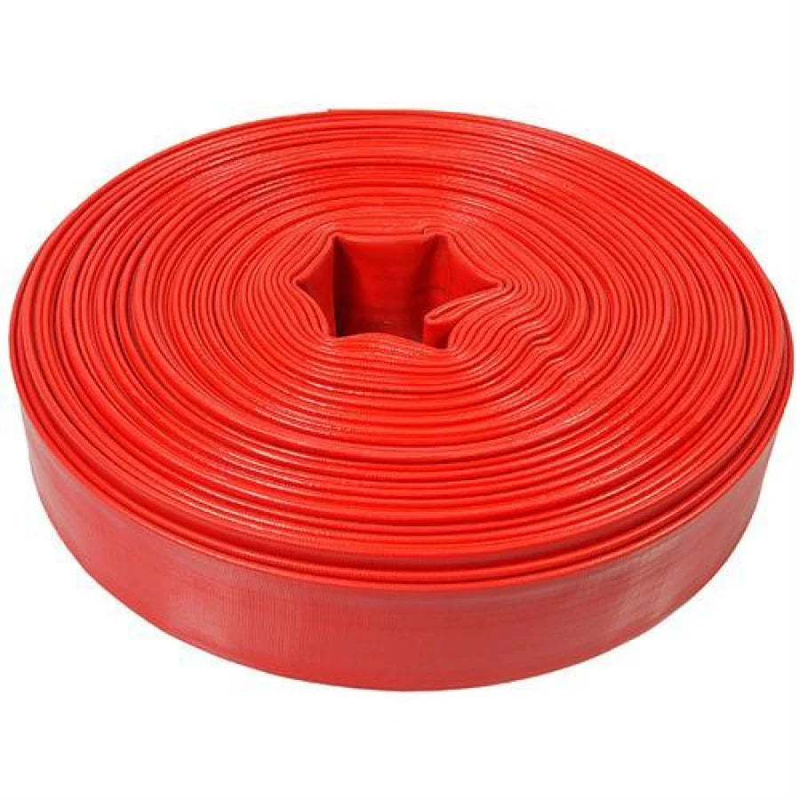 PVC Lay Flat Hose Pipe Red Color Heavy Duty 4 Inch Water Discharge Pipe in Pakistan