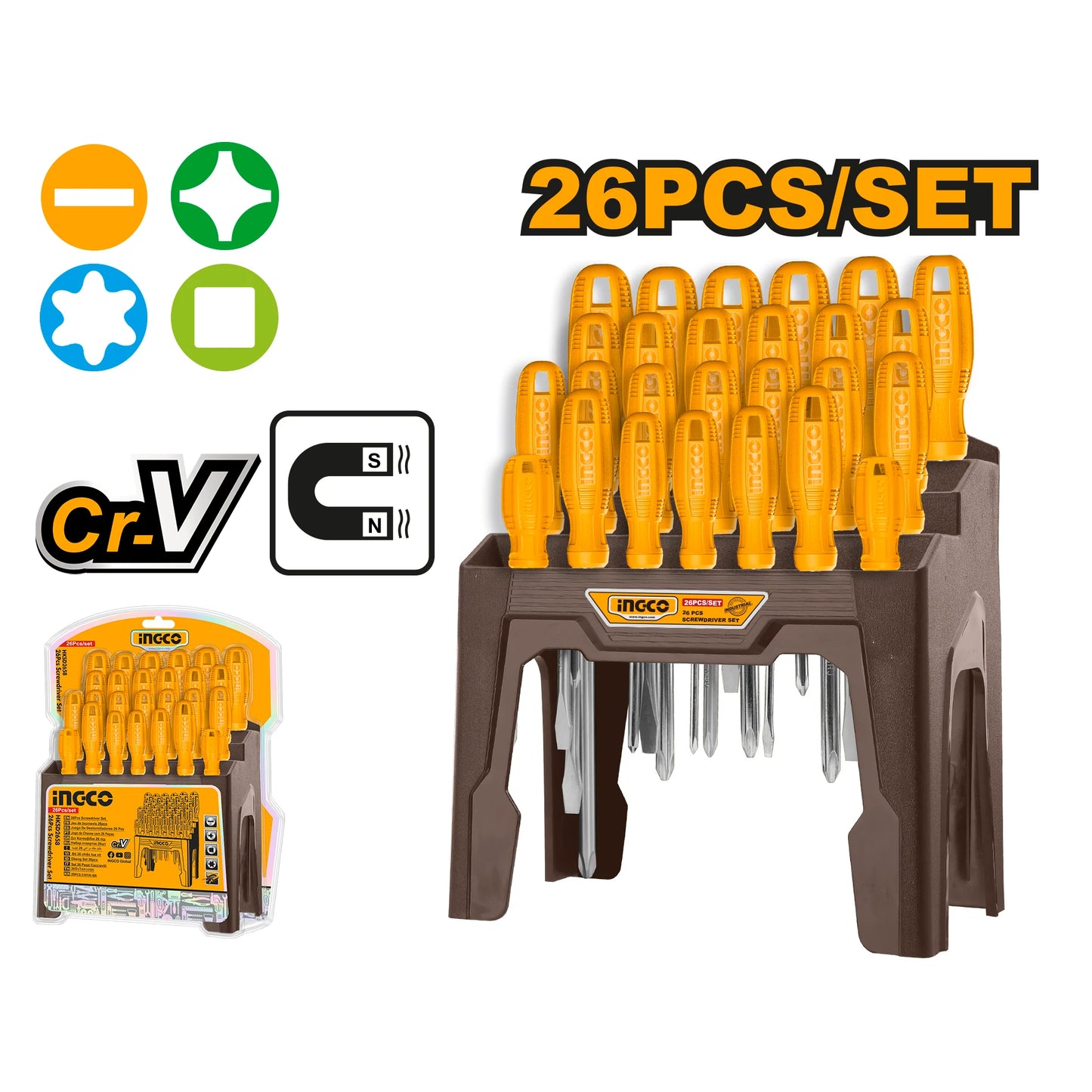 Screw Driver Set 26 Pcs Screwdriver set Super Select Ingco in Pakistan