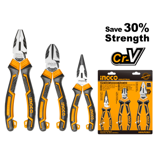 Industrial 3 Pcs Plier Set Cr-V Heavy Duty Ingco in Pakistan