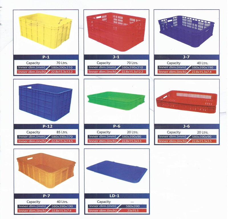 Plastic Crates Heavy Duty 40 Liter Model J7 Easy Picking Strong Durable in Pakistan
