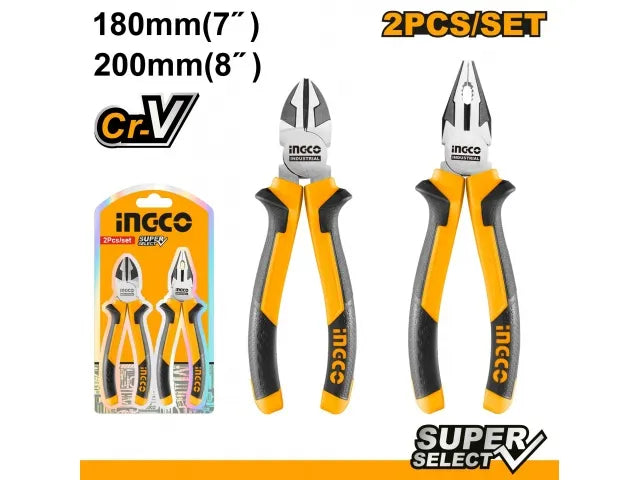 2 Pcs Plier Set Heavy Duty Super Select Ingco in Pakistan