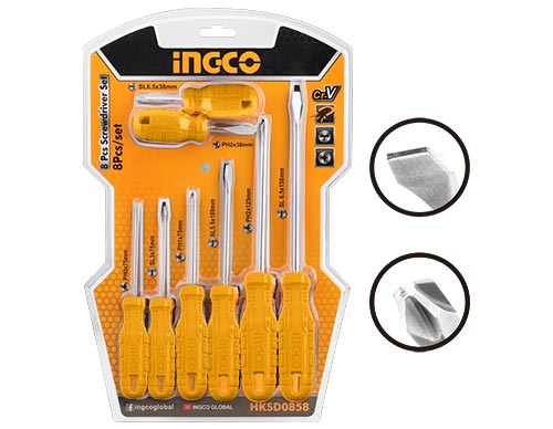 Screw Driver Set 8 Pcs CRV Super Select Ingco in Pakistan