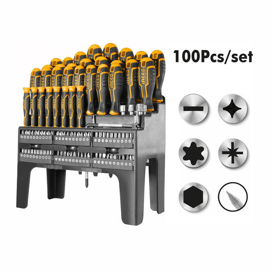 Screwdriver Set 100 Pcs Soft Grip Ingco in Pakistan