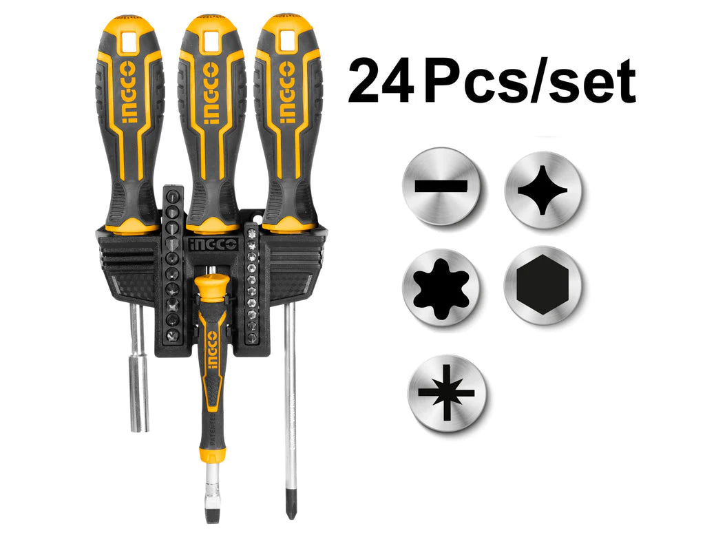 Screwdriver 24 Pcs Bits Set Ingco in Pakistan