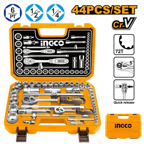 Socket 44 Pcs Set CRV Quick Release Ingco in Pakistan