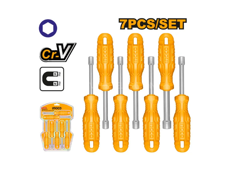 Screw Driver Set 7 Pcs Nut Industrial Ingco in Pakistan