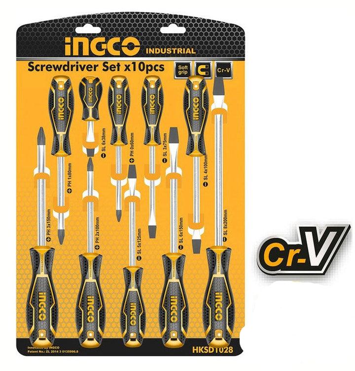 10 Pcs Screwdriver Set CRV HeavyDuty Ingco in Pakistan