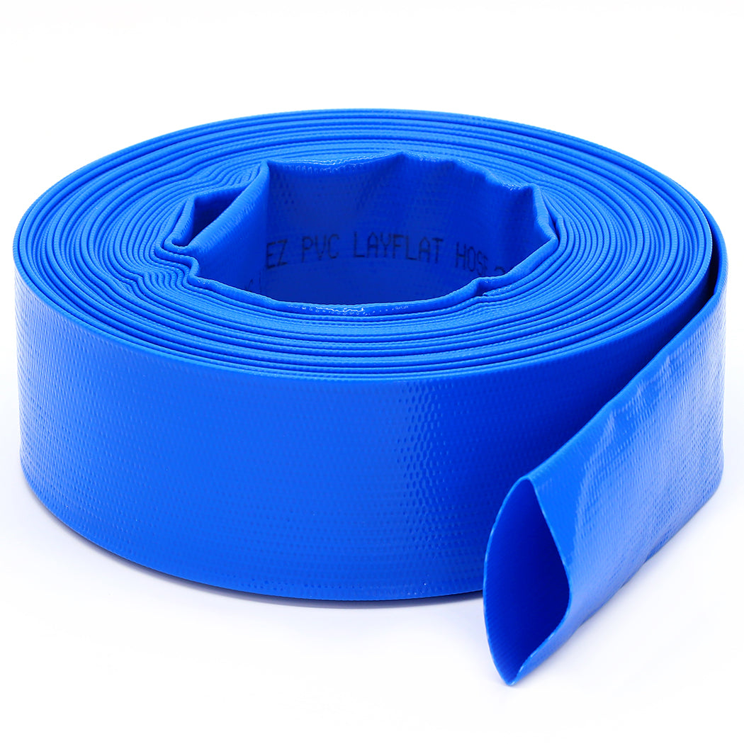 PVC Lay Flat Hose Pipe Blue Color Heavy Duty 2 Inch Water Discharge Pipe in Pakistan