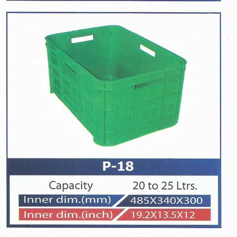 Plastic Crates Heavy Duty P 18 Model 20 - 25 Liter Strong Durable in Pakistan 