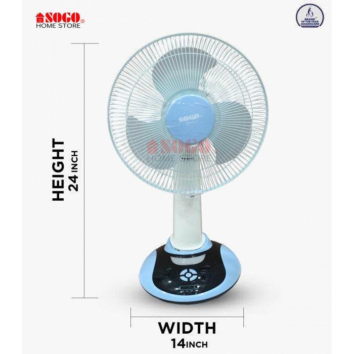 Sogo Rechargeable Table Desk Fan JPN-630 in Pakistan