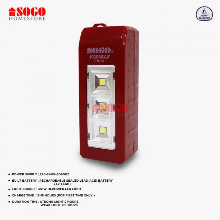 Sogo Rechargeable Light JPN 74 in Pakistan - Pakistan Power Tool 